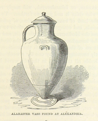 Illustration of an old Alabaster Vase Found at Alexandria.
