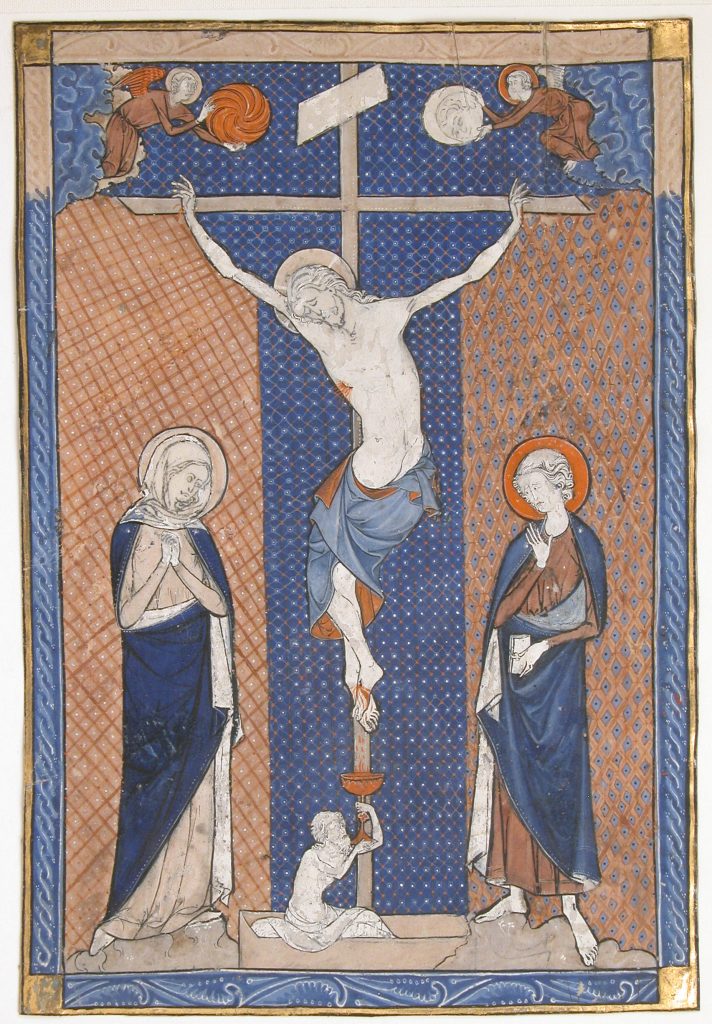 Manuscript Leaf With The Crucifixion
From a Missal_ca 1270–80
Image in the Public Domain